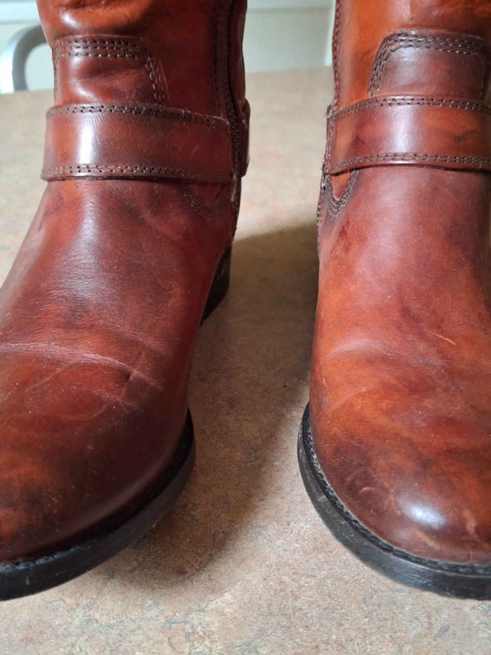 Frye Red-Brown Leather Riding Boots - Picture 4 of 9
